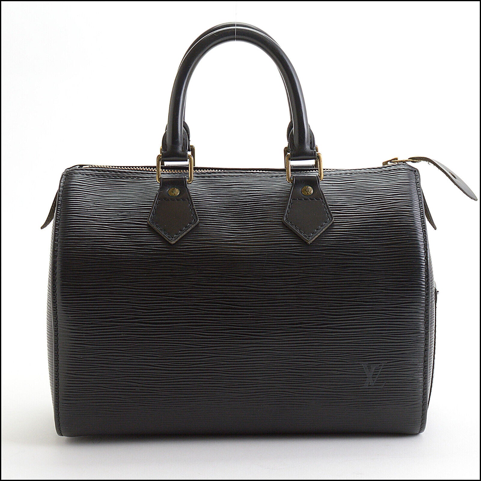 RDC13556 Authentic LOUIS VUITTON Vintage Black Epi Leather Speedy 25 Bag