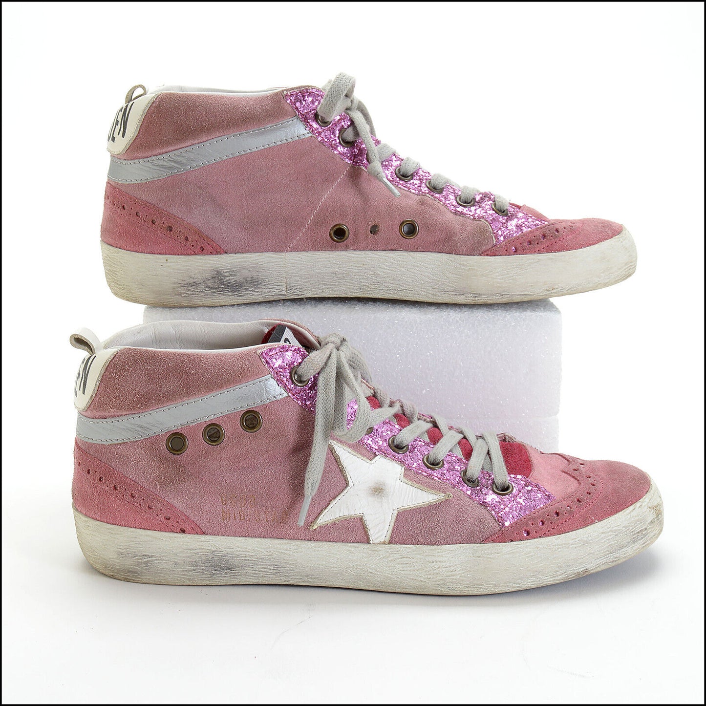 RDC13578 Authentic GOLDEN GOOSE Pink Suede Mid Star Sneakers size 39