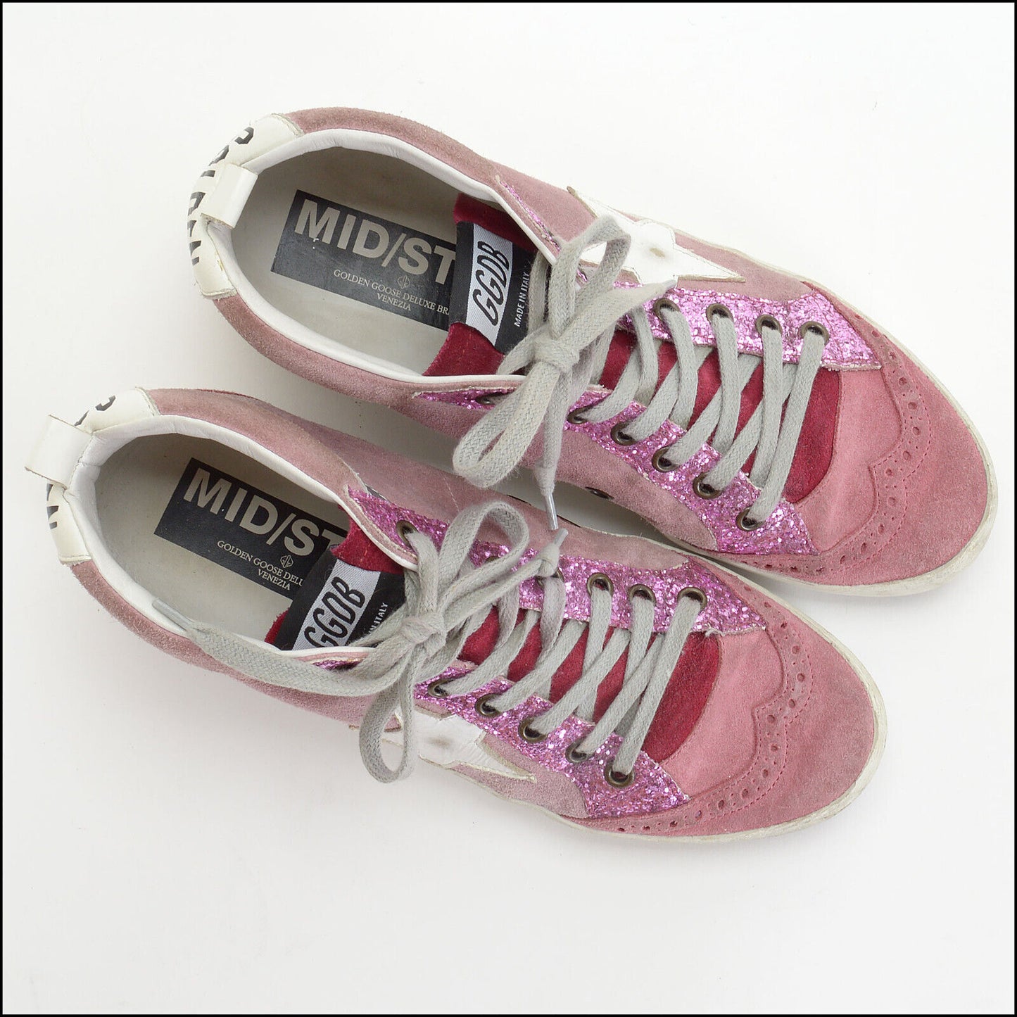 RDC13578 Authentic GOLDEN GOOSE Pink Suede Mid Star Sneakers size 39