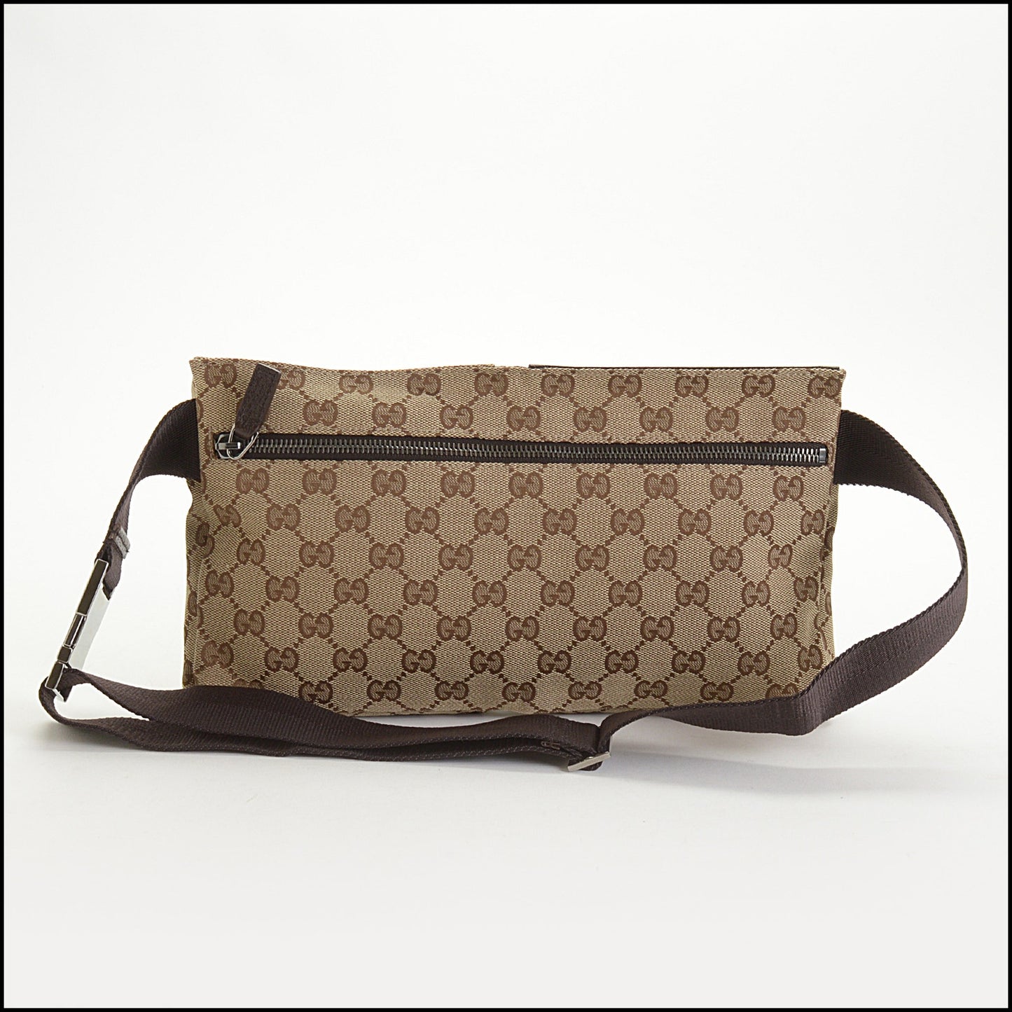 RDC14785 GUCCI Brown Monogram GG Canvas Hip Belt Bag Fanny Pack