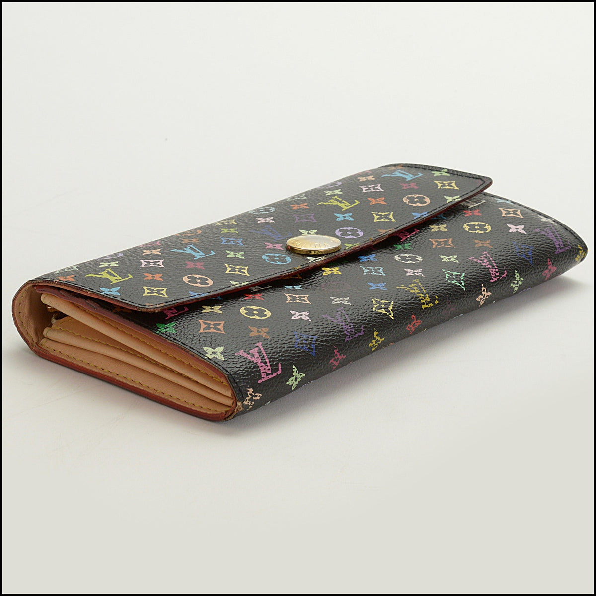 RDC15664 LOUIS VUITTON Black Multicolore Sarah Wallet