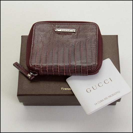 RDC14843 GUCCI Burgundy Lizard Coin Purse