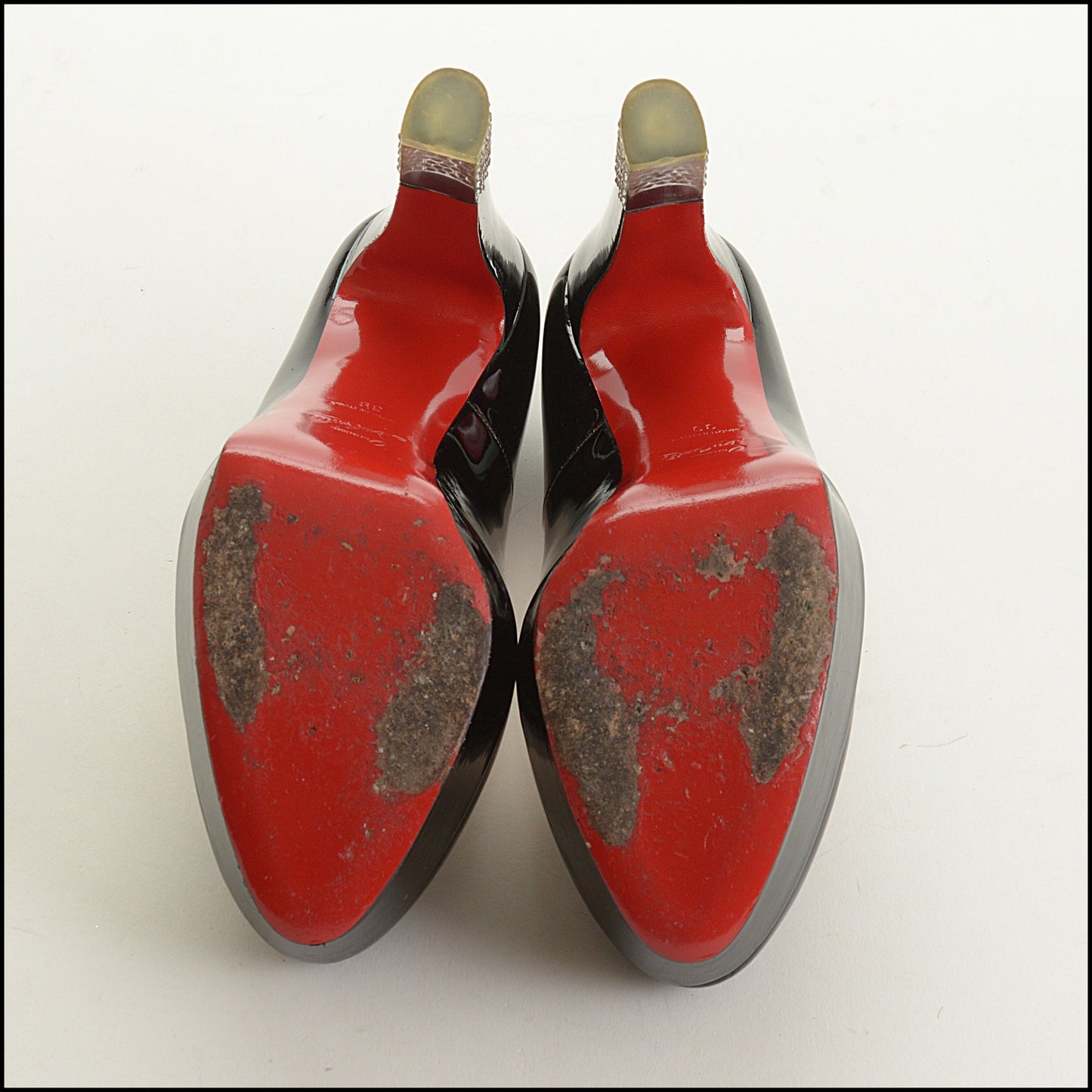 RDC15615 CHRISTIAN LOUBOUTIN Black Patent 140mm Filter Pumps size 39