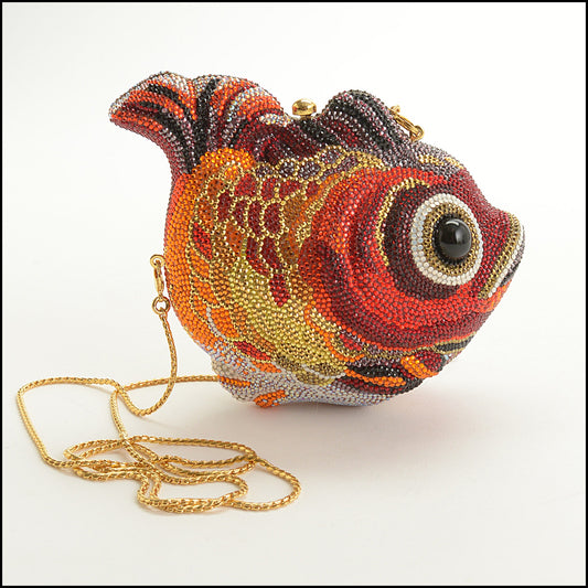 RDC15249 JUDITH LEIBER Red Koi Fish Minaudiere Bag