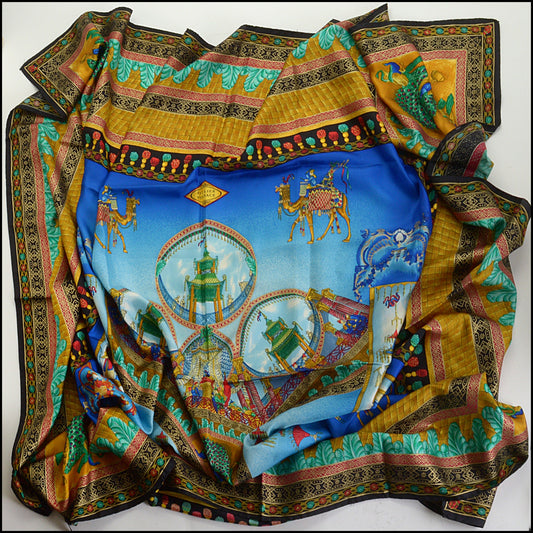 RDC14805 GIANNI VERSACE Vintage Marco Polo Extra-Large Silk Shawl Evening Wrap