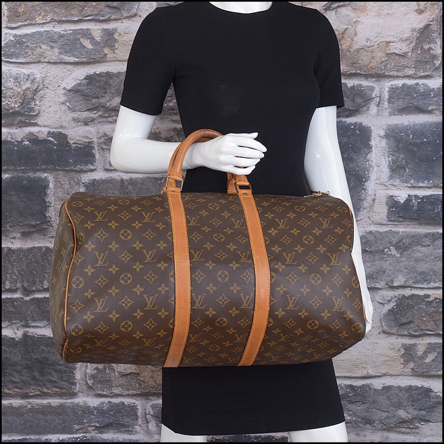 RDC15331 LOUIS VUITTON Brown LV Monogram Canvas Keepall 50