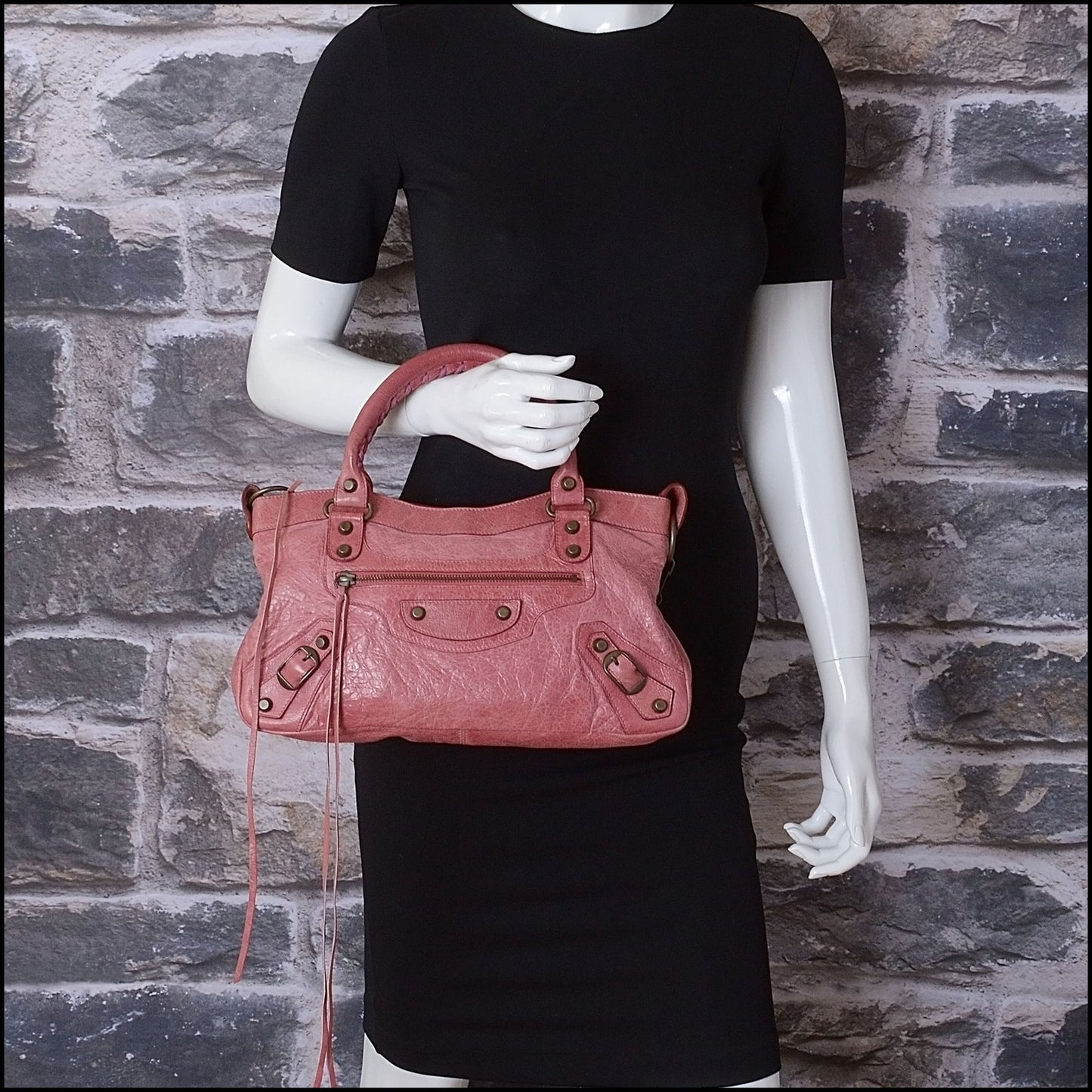RDC14130 Authentic BALENCIAGA Vintage '04  Pink Chevre Leather Classic First Bag