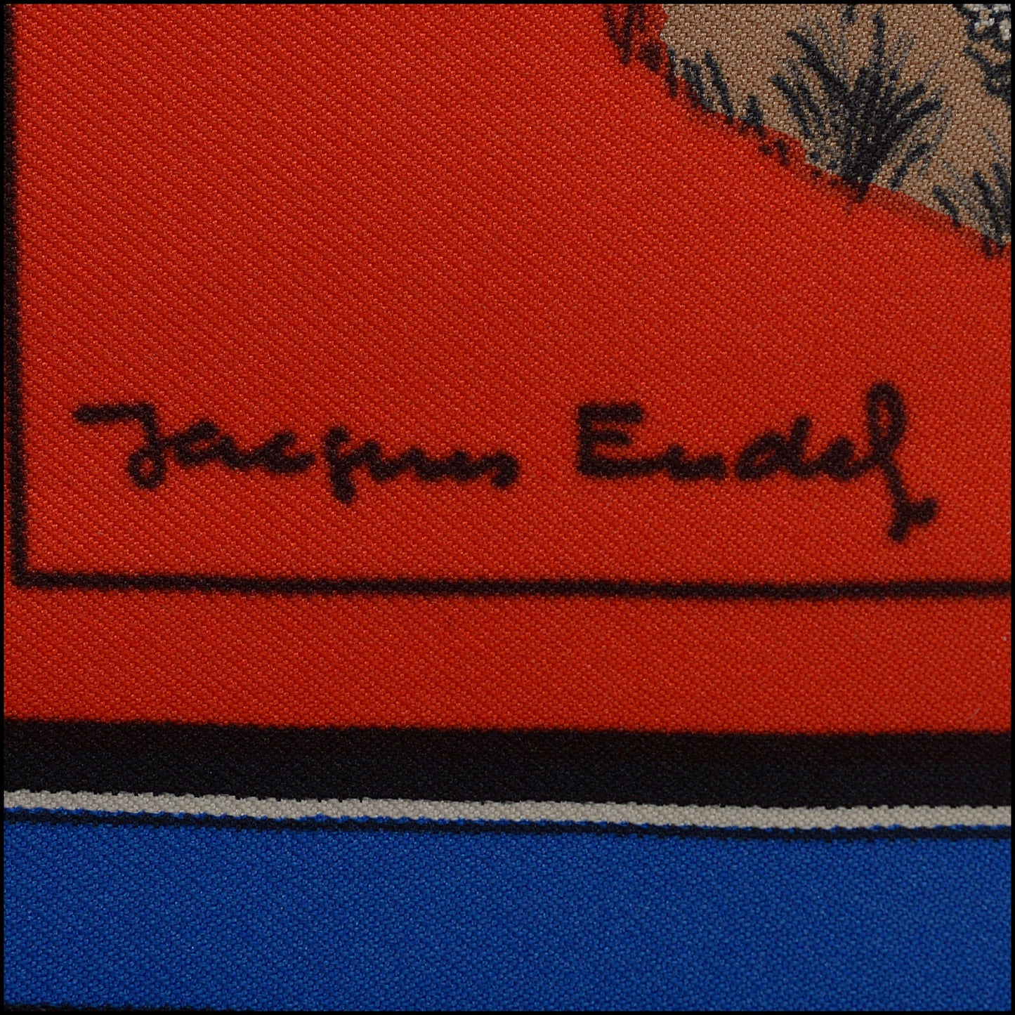RDC15461 HERMES Vintage 1974 Red "Couvertures et Tenues de Jour" Silk Scarf 90 cm