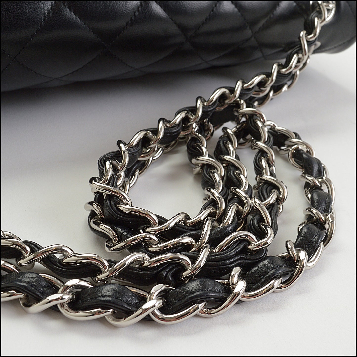 RDC14464 Chanel Black Lambskin Jumbo Silver Classic 11.2 Handbag