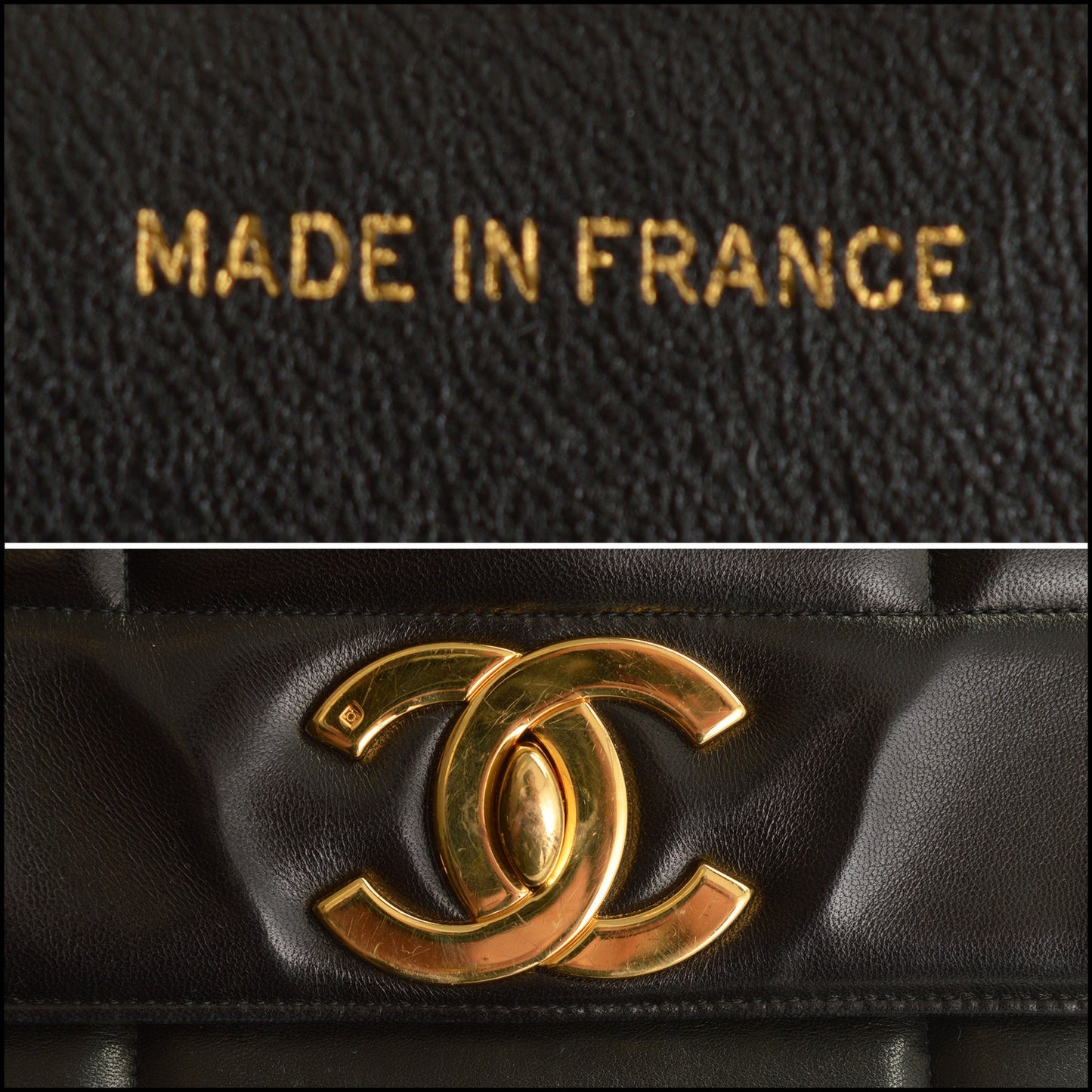RDC15230 CHANEL '94-96 Black Lambskin Vertical Quilt Jumbo Camera Bag