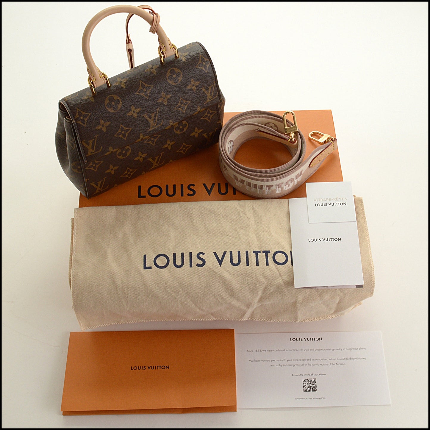 RDC15524 LOUIS VUITTON Brown LV Monogram Canvas Cluny Mini Bag