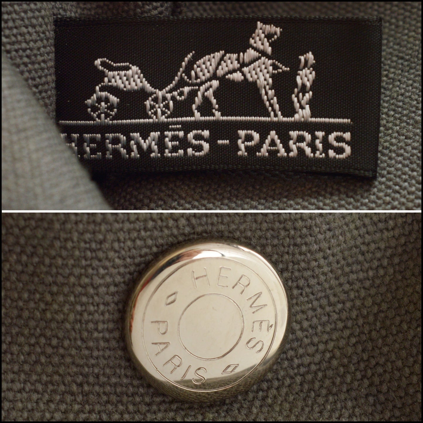 RDC15581 HERMES '01 Grey Canvas Ginza Fourre-Tout PM Mini Bag