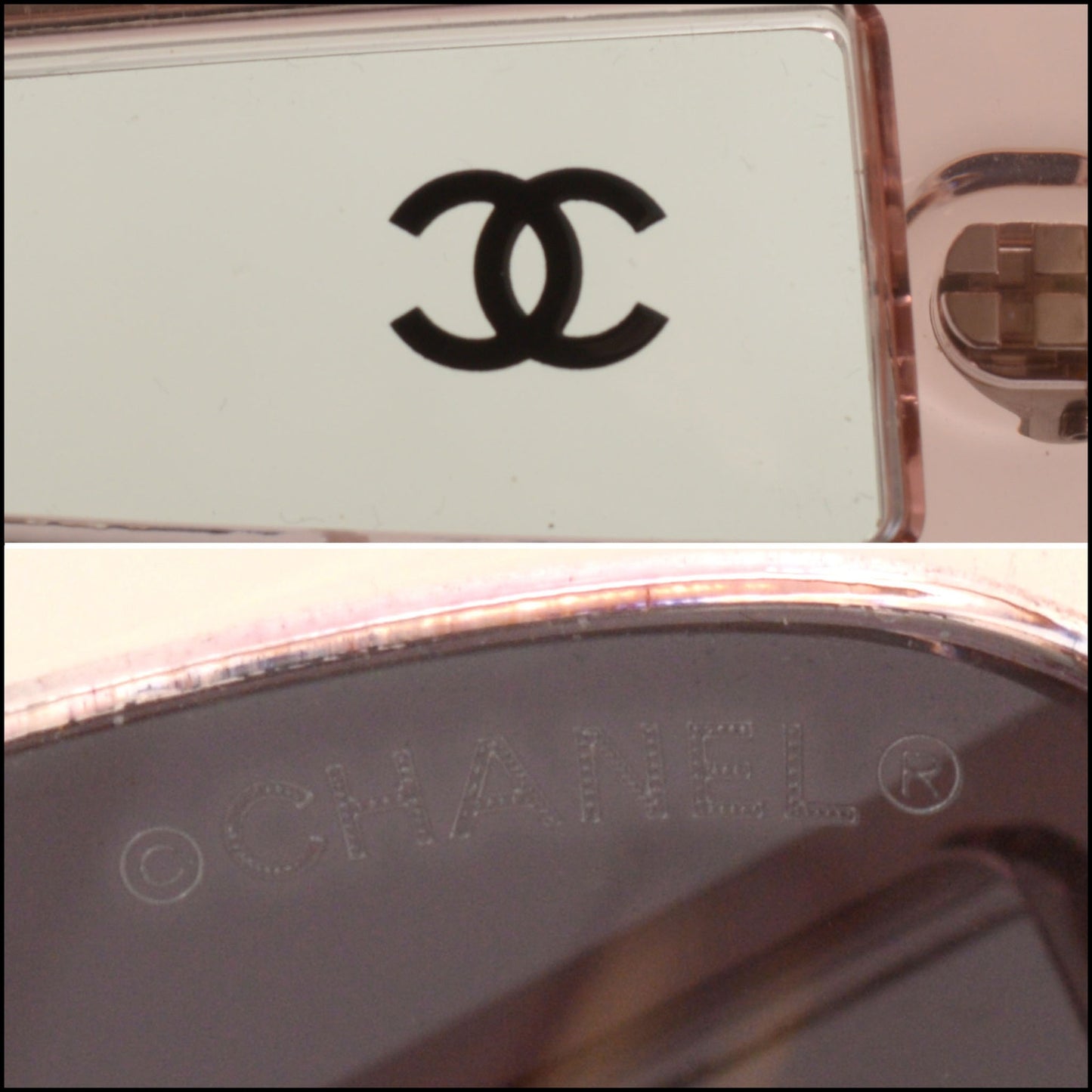 RDC14984 CHANEL Transluscent Pink Acetate Butterfly Sunglasses