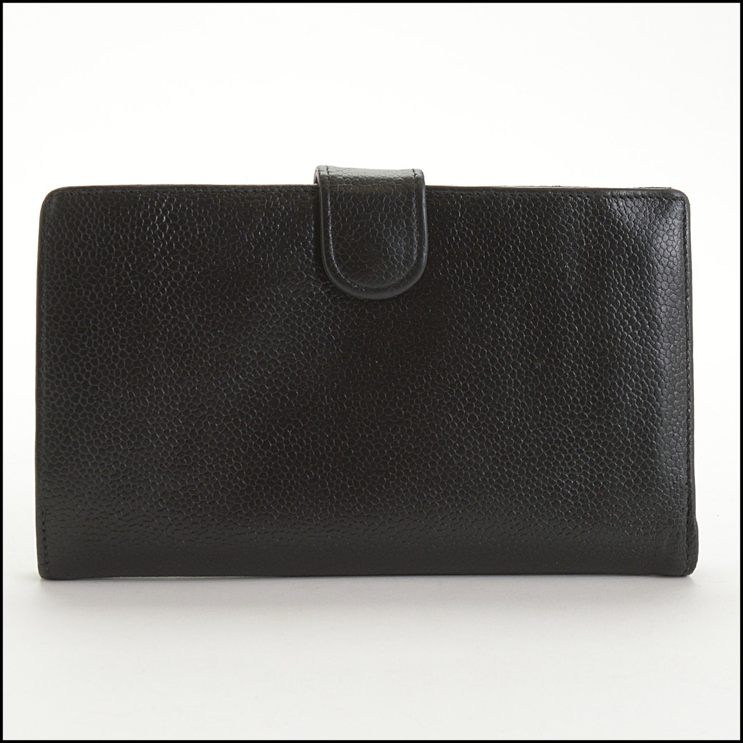 RDC14525 CHANEL '00-'02 Black Caviar Leather Timeless French Wallet