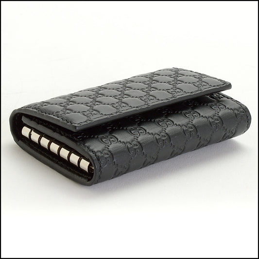 RDC14602 GUCCI Black Guccisima Leather 6-Key Case Holder