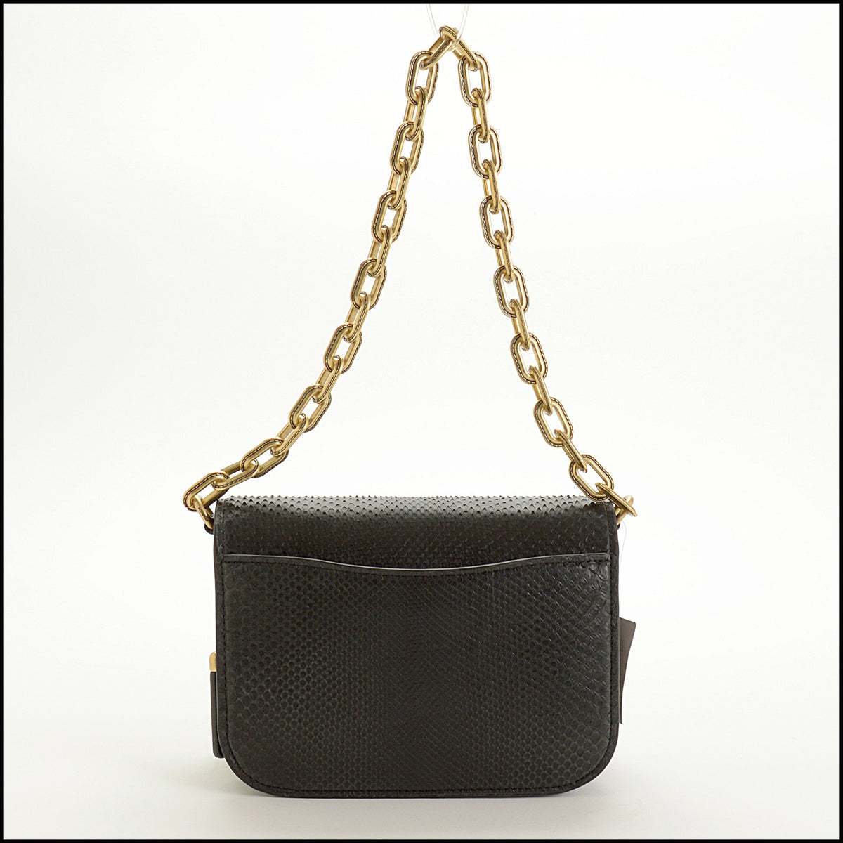 RDC15022 COACH Black Python Idol Crossbody Chain Strap Bag
