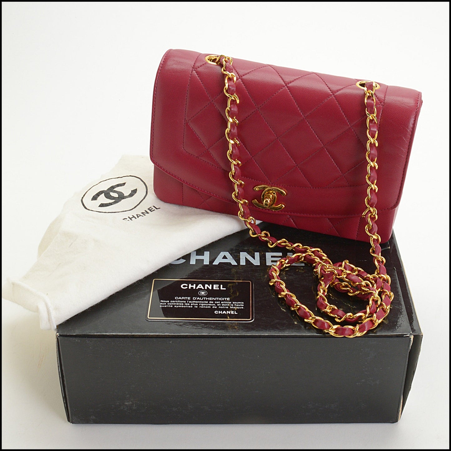 RDC14839 CHANEL Berry Diana Flap Bag '89-91