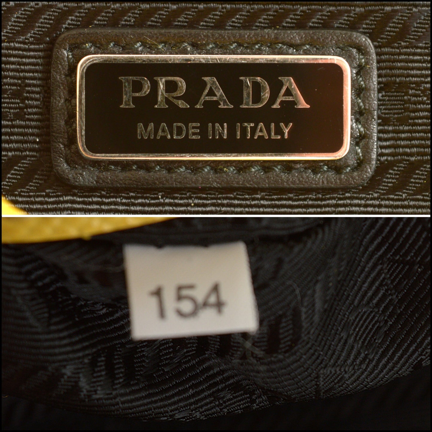 RDC15419 PRADA Yellow Saffiano Leather Triangle Belt Bag