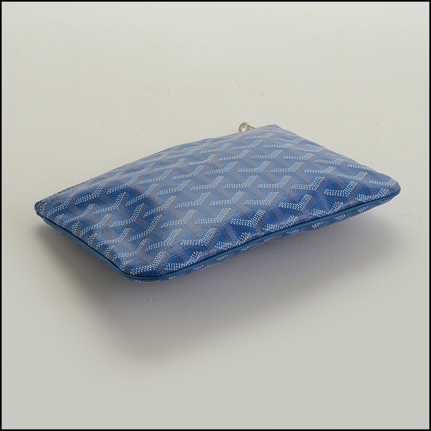 RDC15339 GOYARD Blue Goyardine Canvas Senat Pouch PM