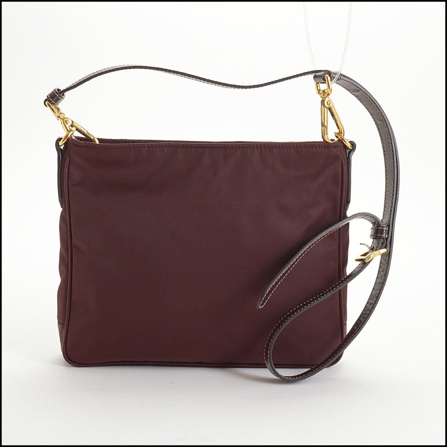 RDC14974 PRADA 2010 Bordeaux Tessuto Nylon & Saffiano Leather Bandoliera Bag