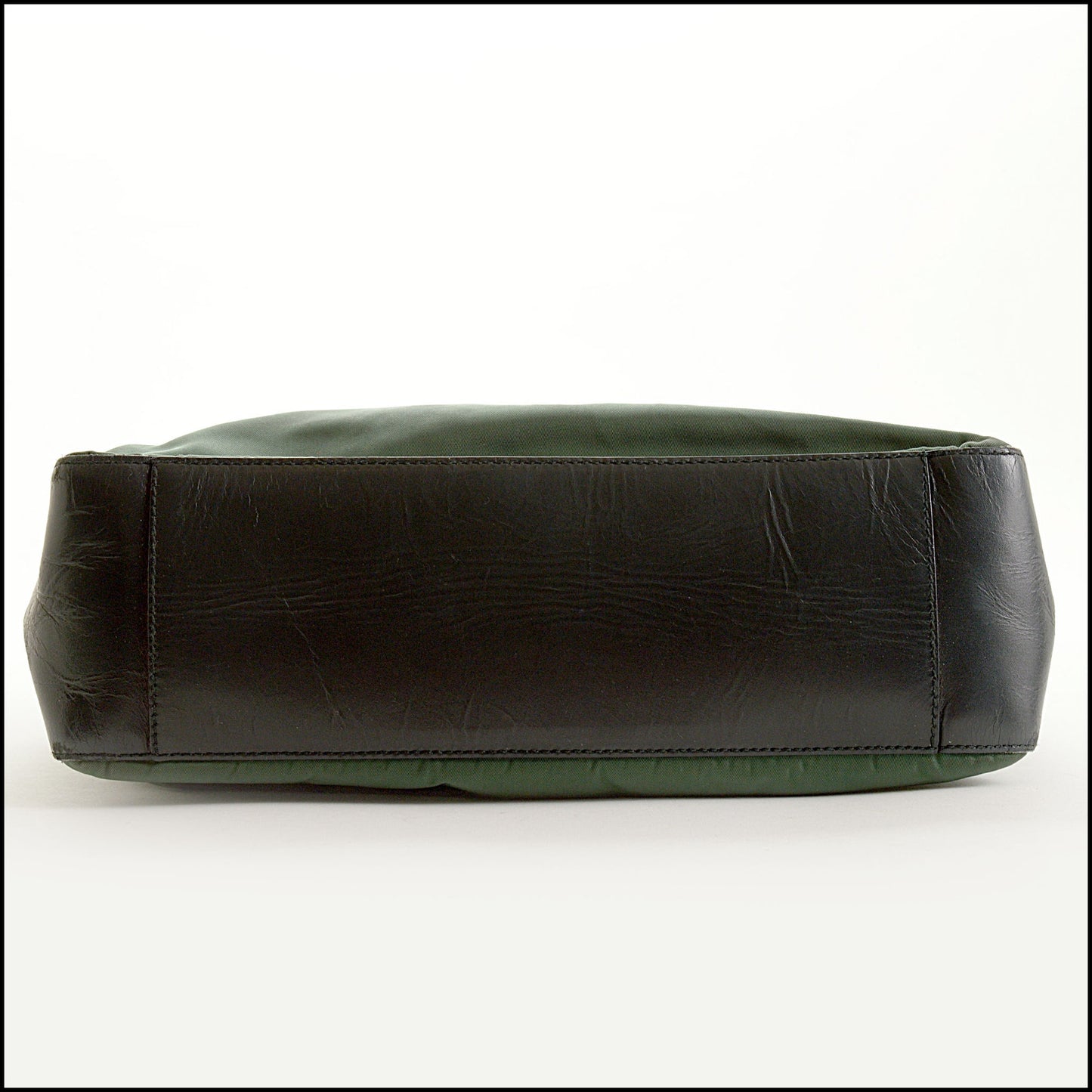 RDC15580 PRADA Green Nylon & Leather Shoulder Bag
