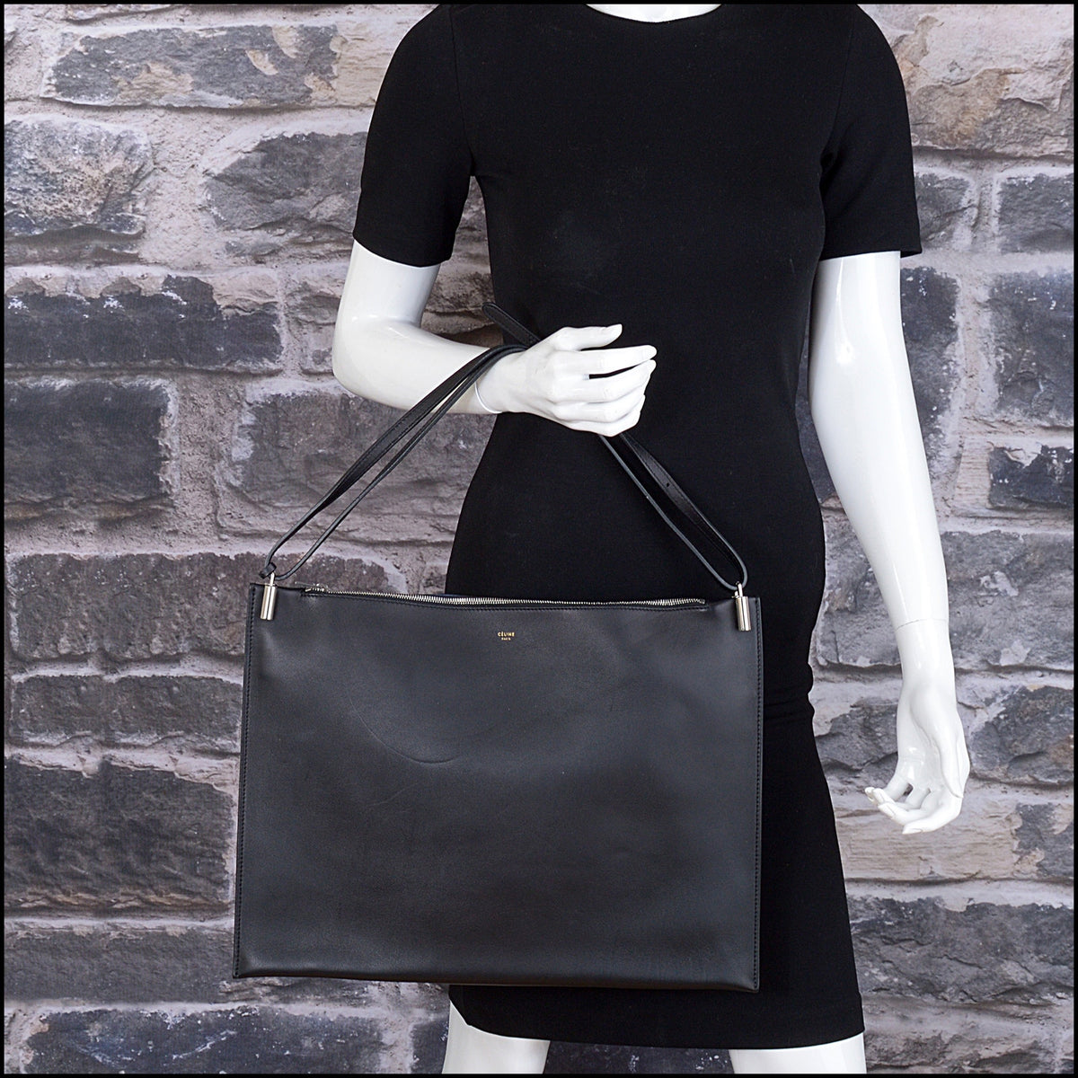 RDC15649 CELINE 2013 Black Calfskin Shoulder Fortune Cookie Bag