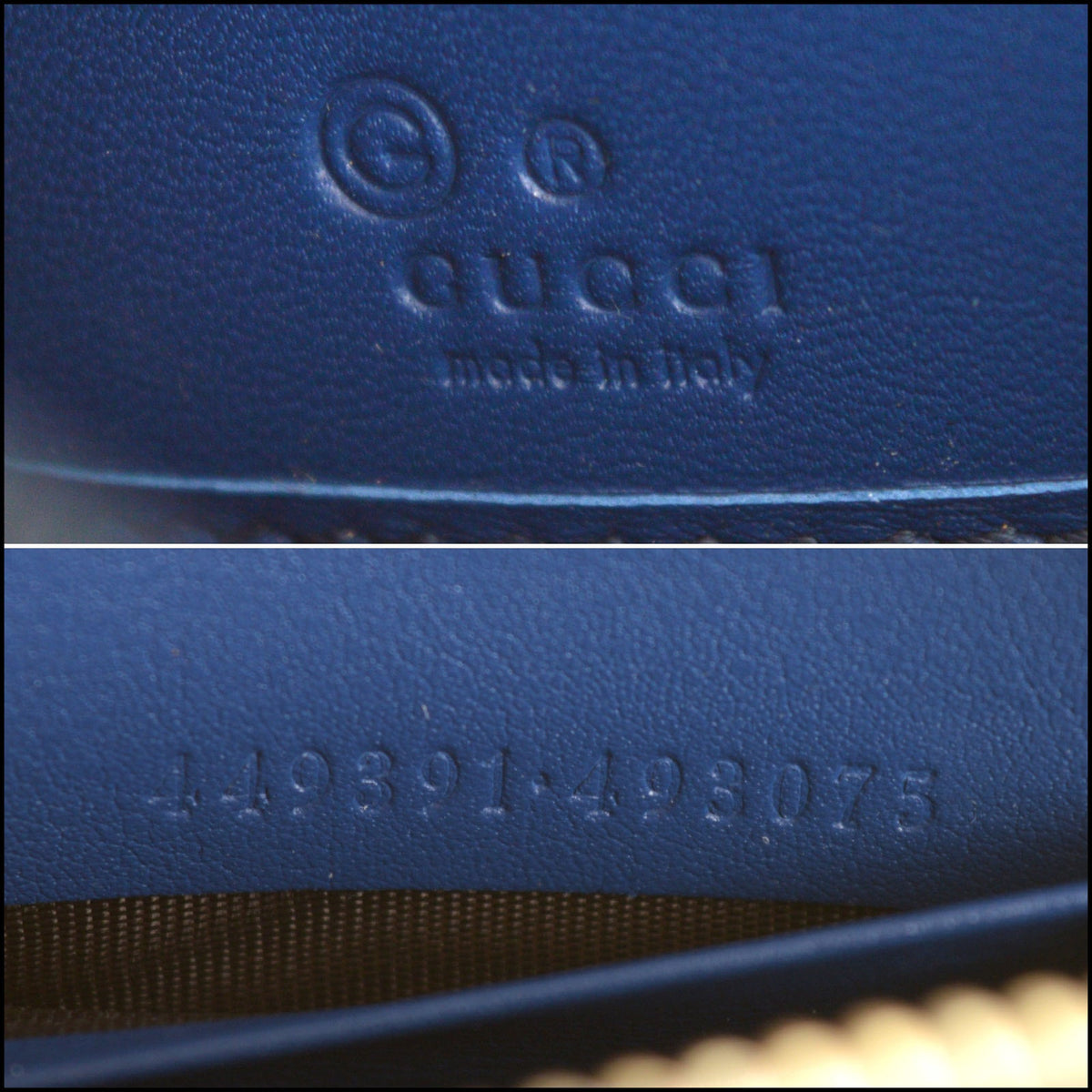 RDC15721 GUCCI Blue Micro GG Guccissima Leather Zip Around Wallet