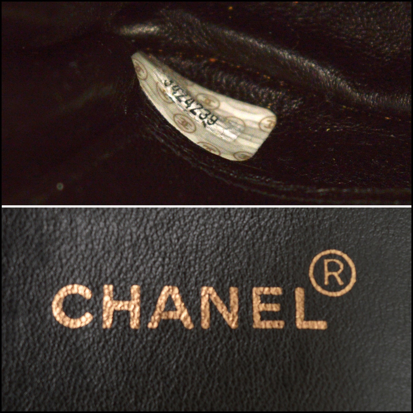 RDC15230 CHANEL '94-96 Black Lambskin Vertical Quilt Jumbo Camera Bag
