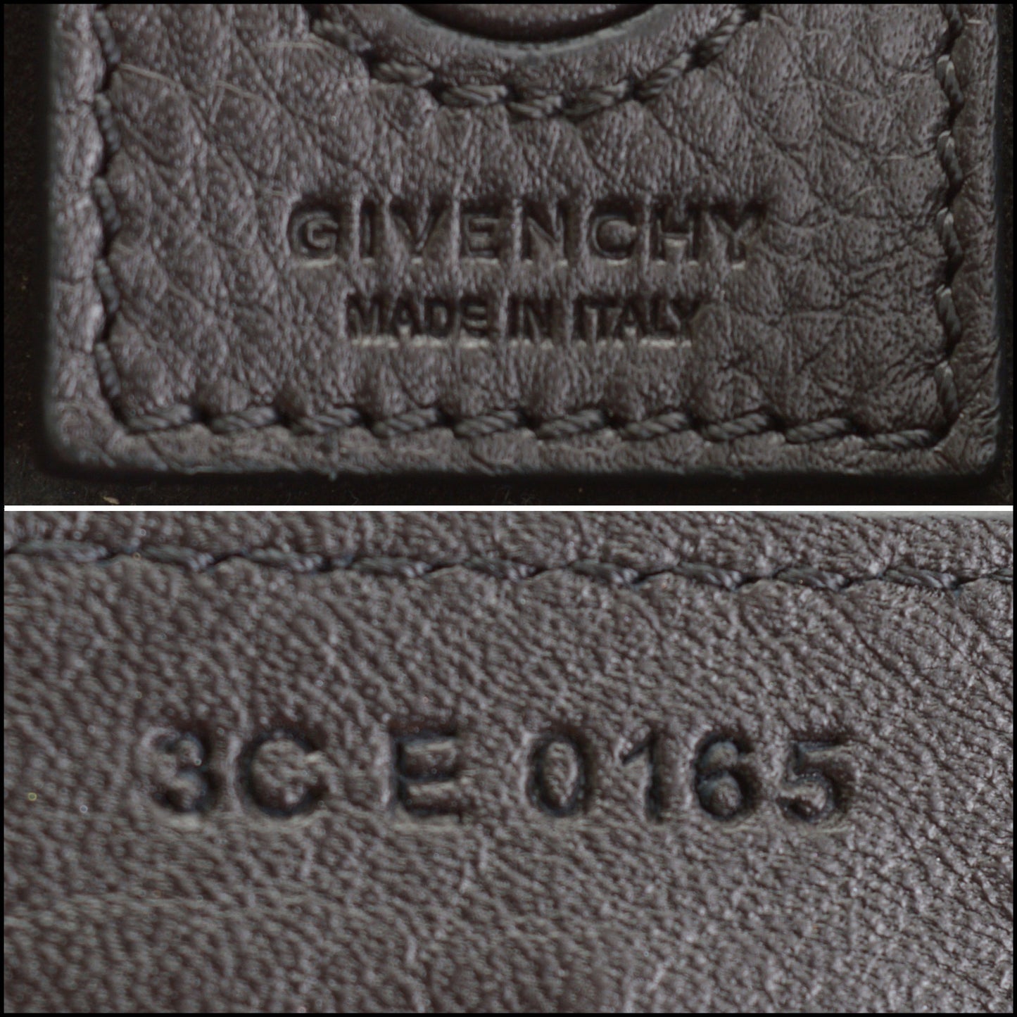 RDC14982 GIVENCHY Black/Brown Studded Fold-Over Clutch Shoulder Bag