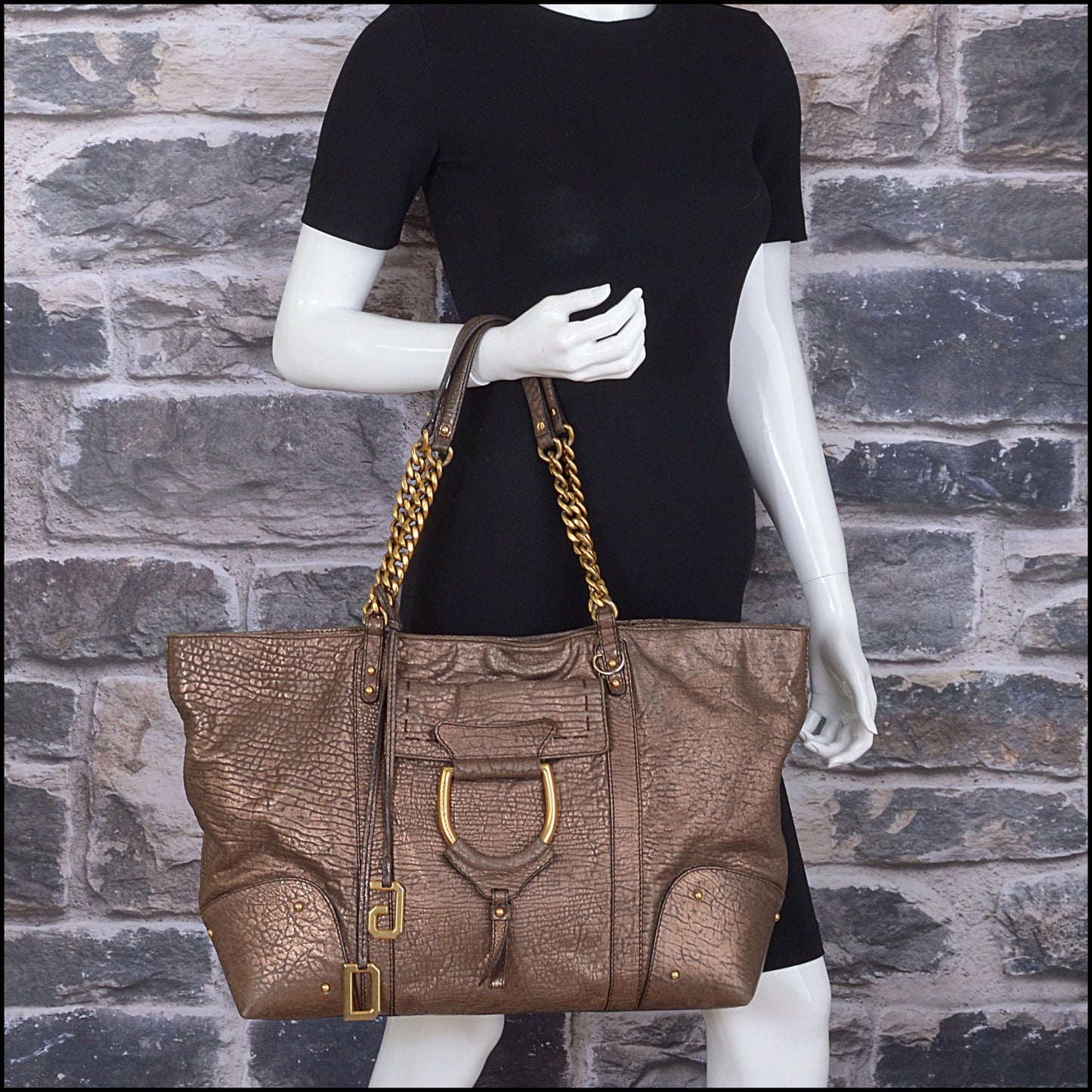 RDC15130 DOLCE & GABBANA Bronze Metallic Washed Lambskin Tote