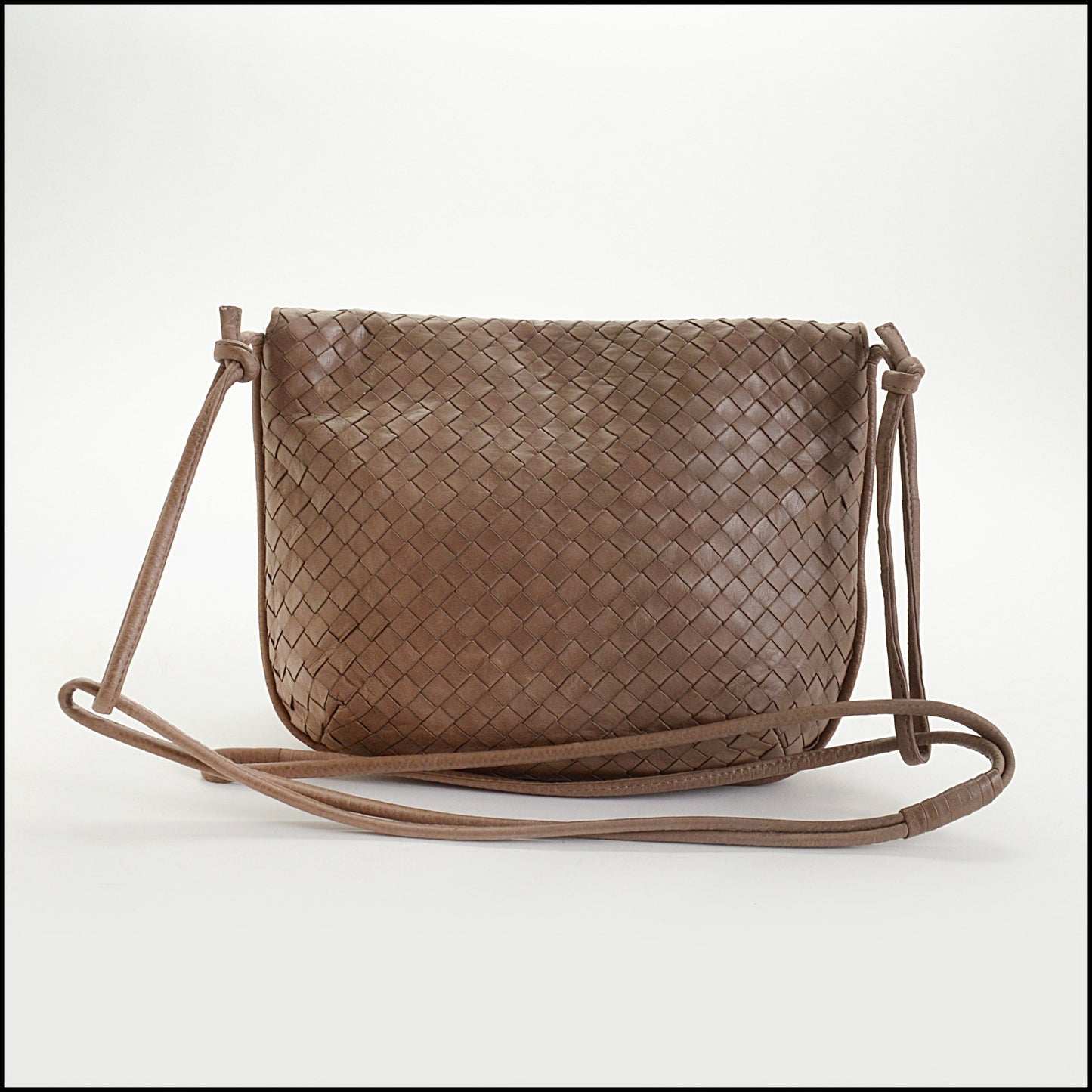 RDC14899 BOTTEGA VENETA Taupe Intrecciato Vintage Crossbody Bag