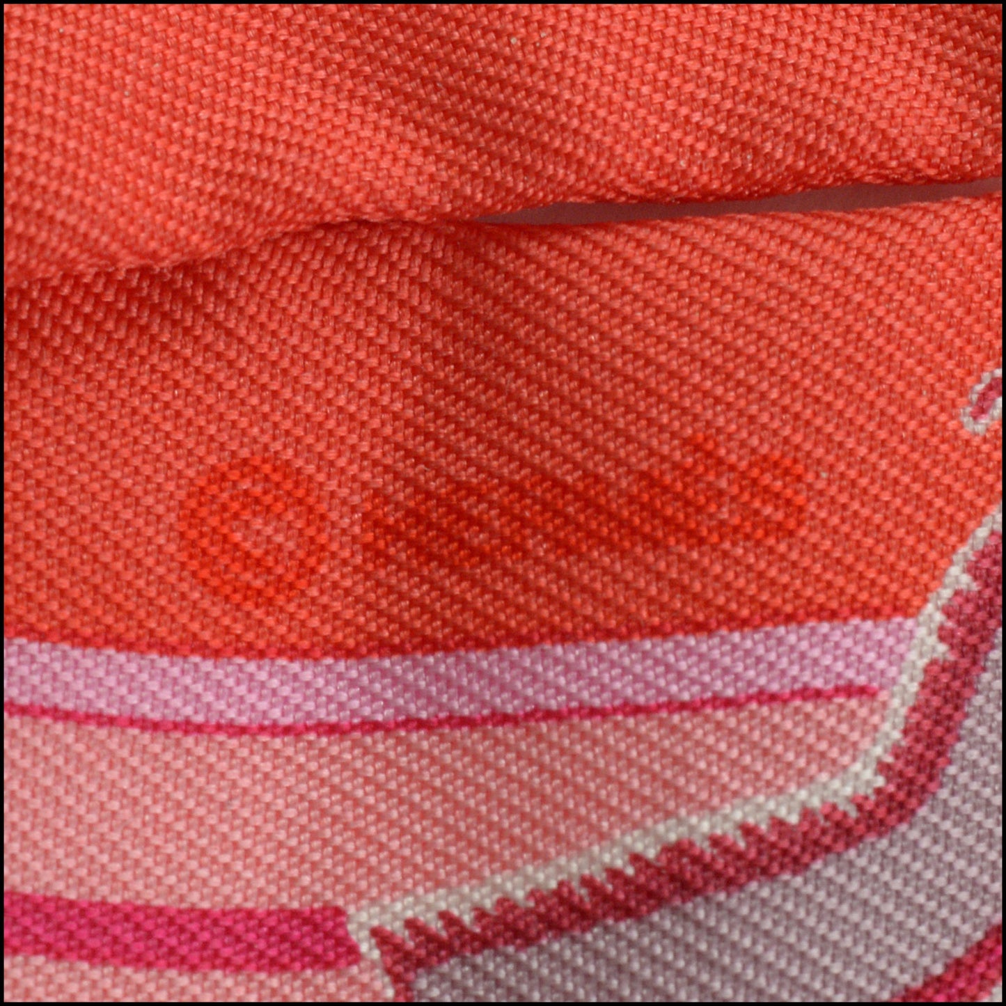 RDC15556 HERMES Orange/Pink "Pani La Shar Pawnee" Kermit Oliver Twilly Silk Ribbon Scarf