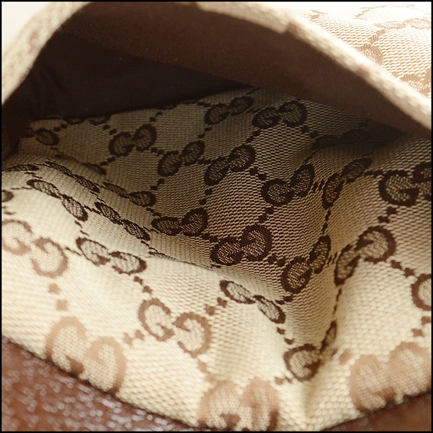 RDC14785 GUCCI Brown Monogram GG Canvas Hip Belt Bag Fanny Pack