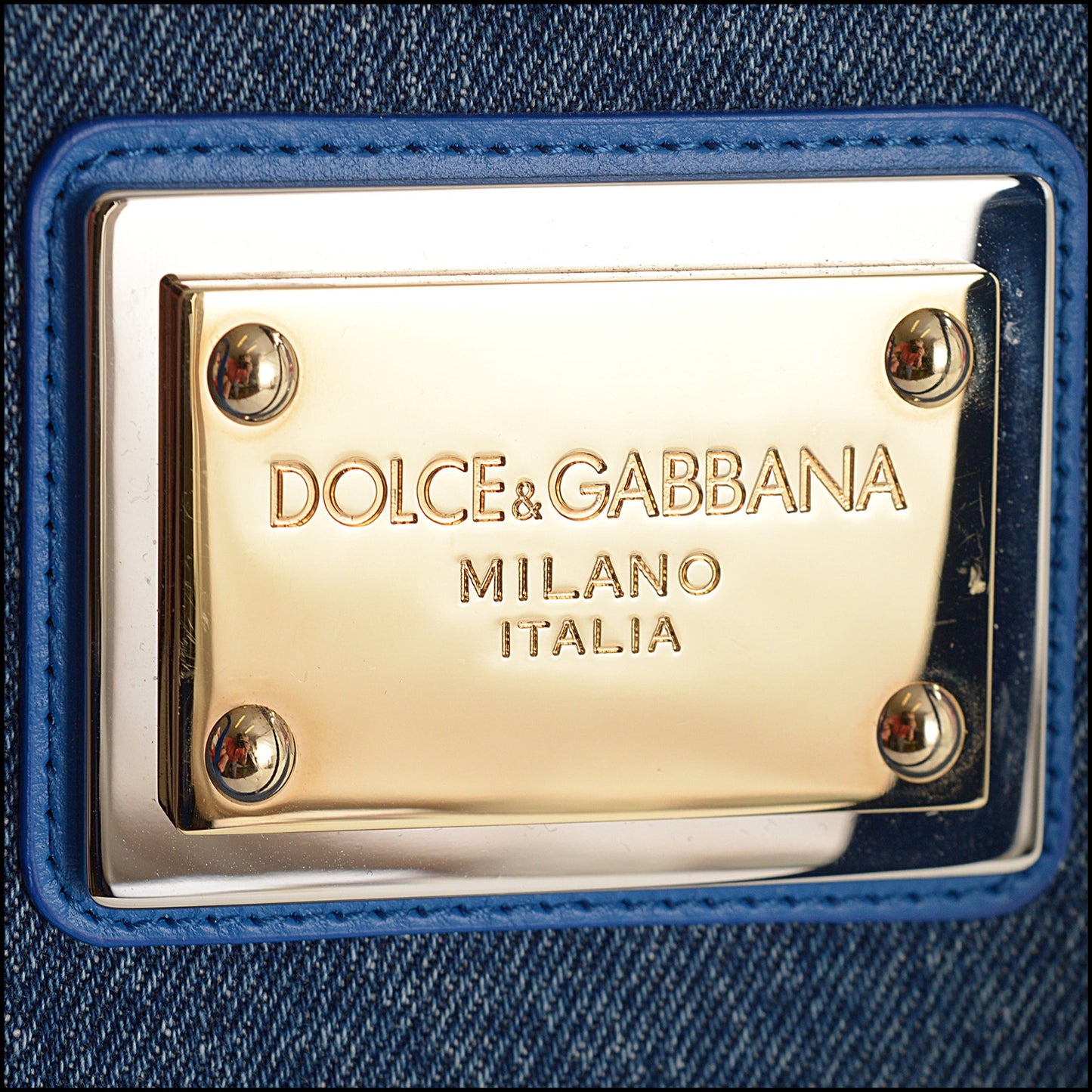 RDC15577 DOLCE & GABBANA Blue Exclusive Floral Denim Tote Bag