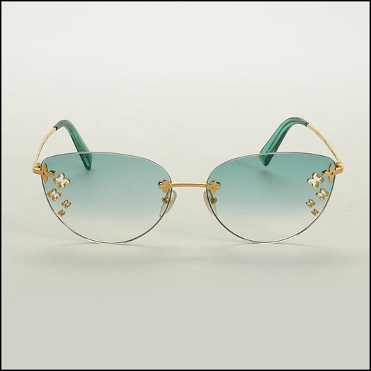 RDC15119 LOUIS VUITTON Turquoise Desmayo Rimless Cateye Sunglasses