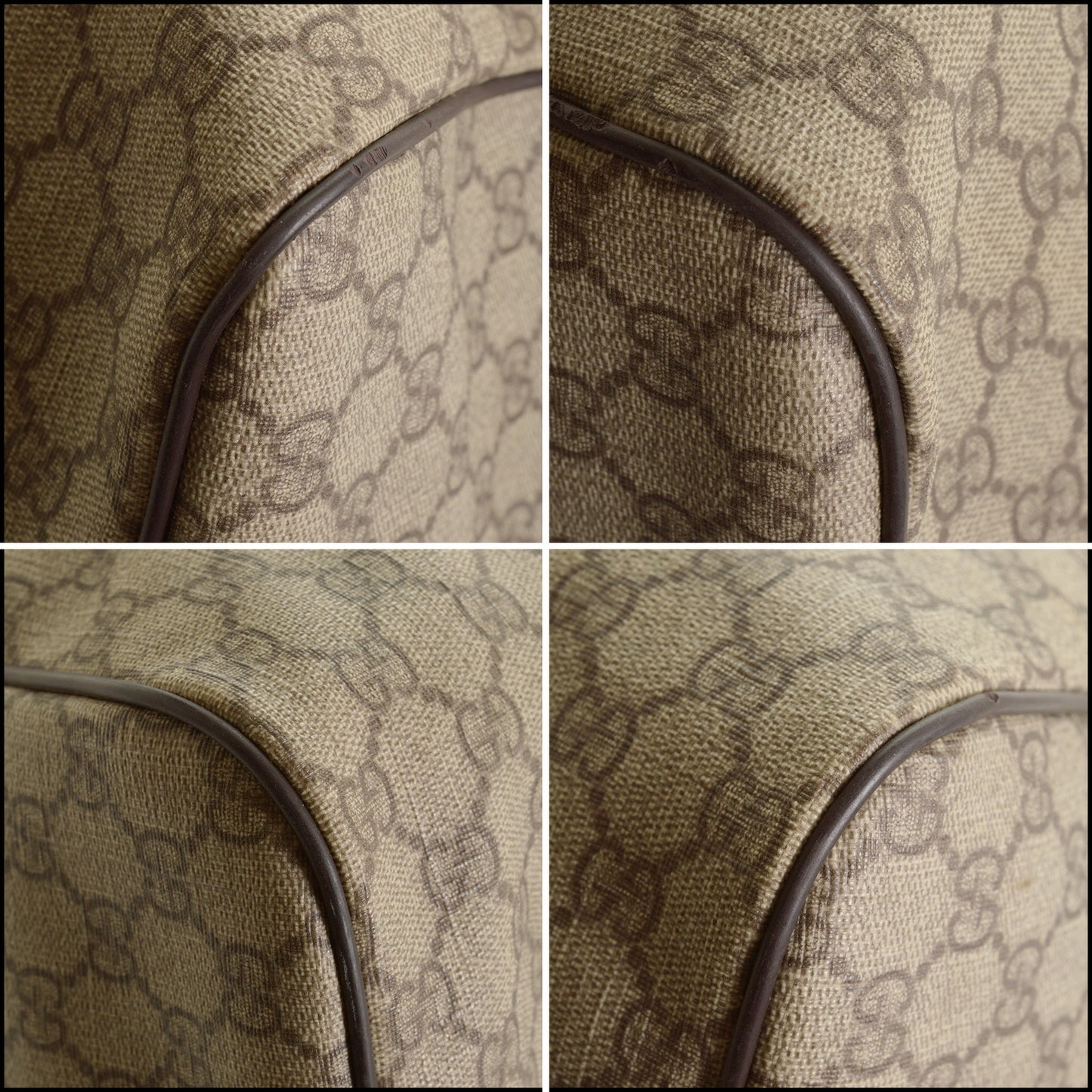 RDC15115 GUCCI GG Brown Supreme Canvas Duffle Carry-on Bag