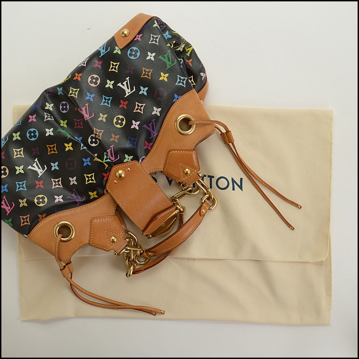 RDC15663 LOUIS VUITTON 2007 Black Multicolore Monogram Ursula Bag