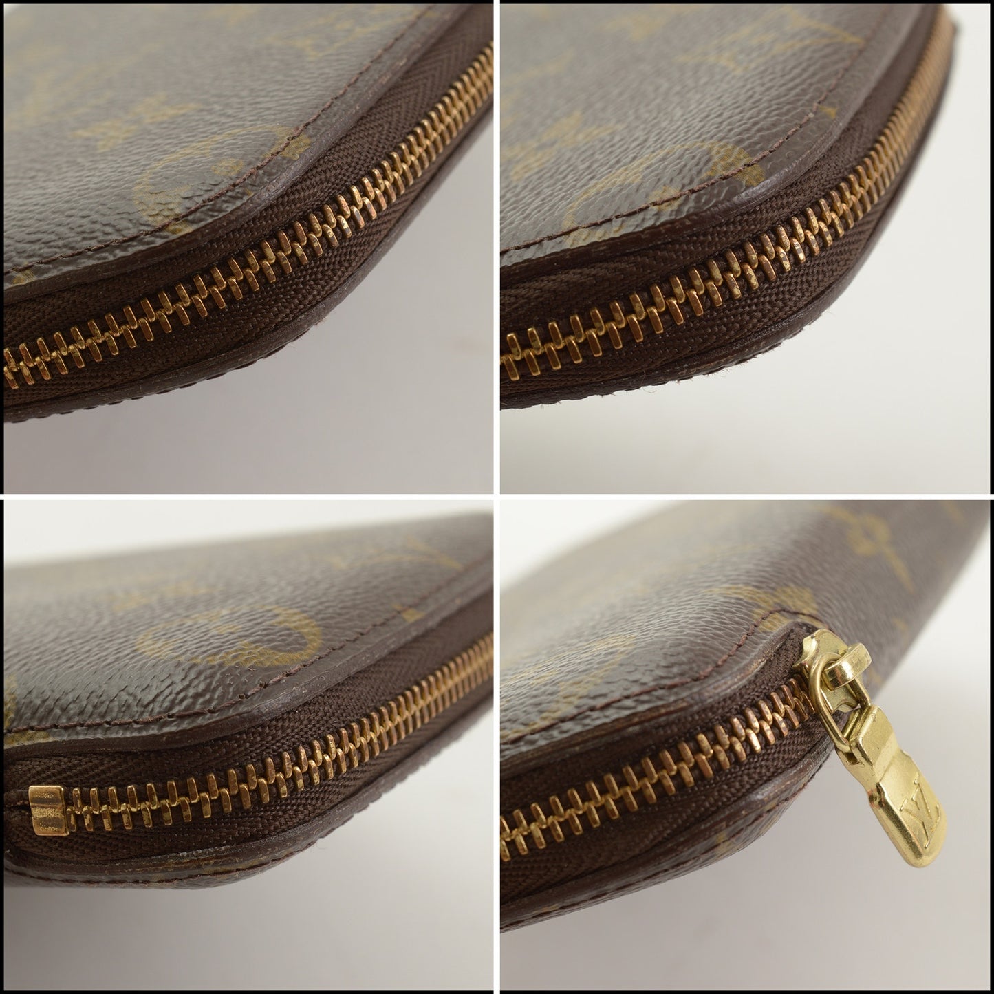 RDC15357 LOUIS VUITTON Brown LV Monogram Geode Zip Around Wallet with Pen