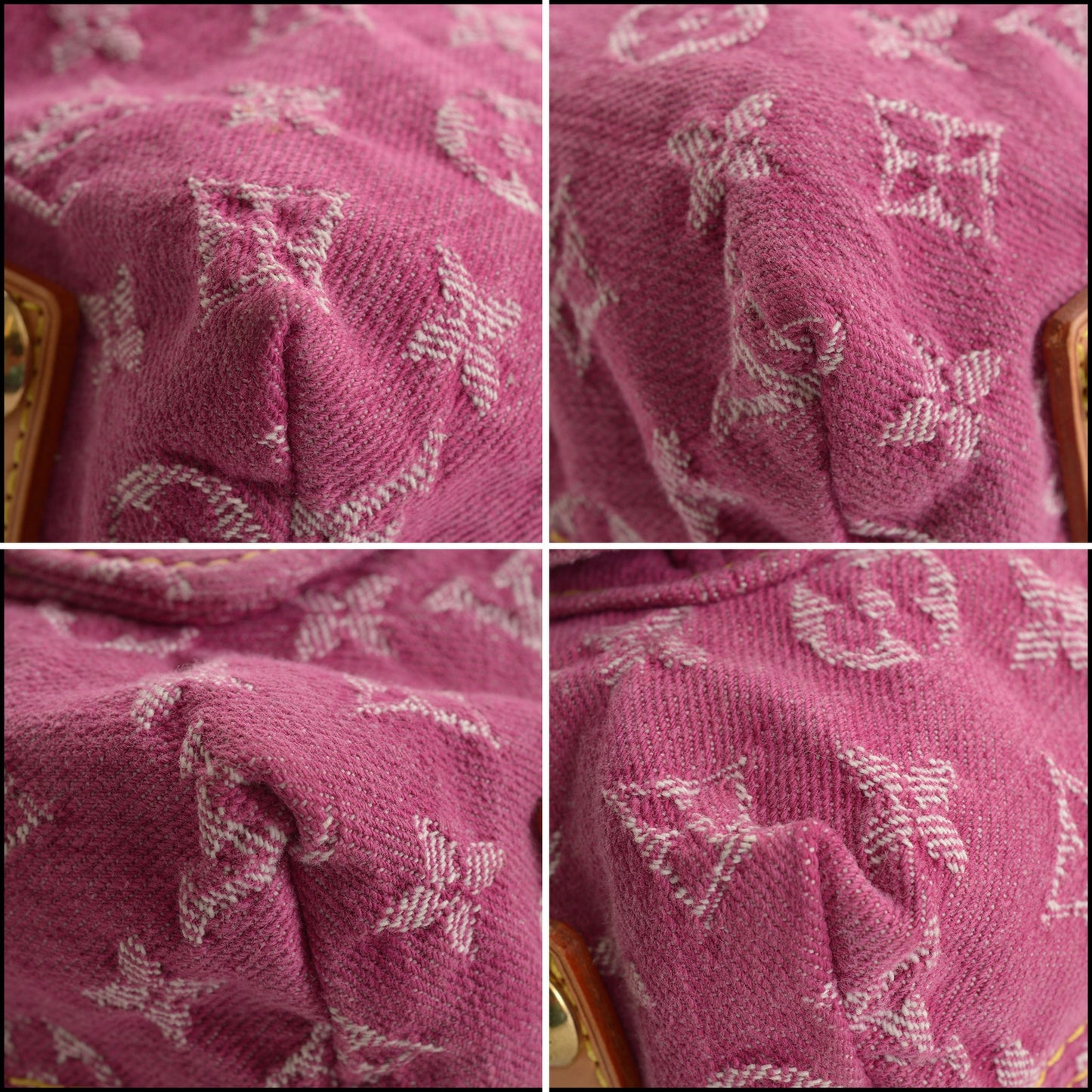 RDC15564 LOUIS VUITTON 2006 Fuchsia Pink Denim Monogram Baggy GM