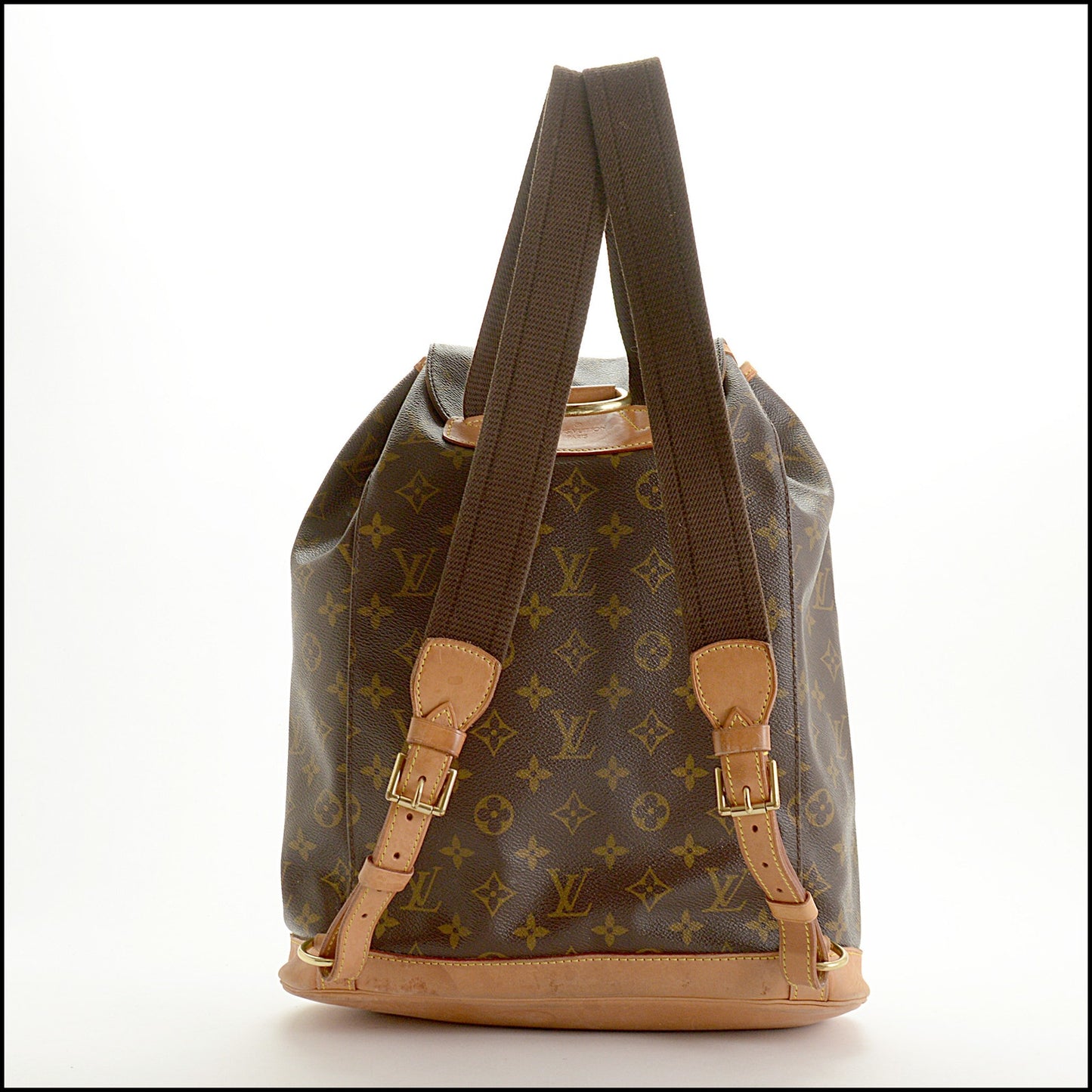 RDC15563 LOUIS VUITTON 2003 Brown LV Monogram Canvas Moutsouris MM Backpack