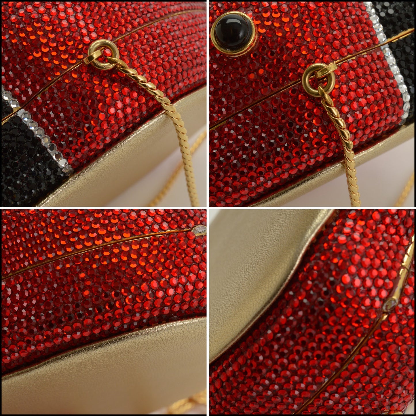 RDC15251 JUDITH LEIBER Red Ladybug Crystal Minaudiere