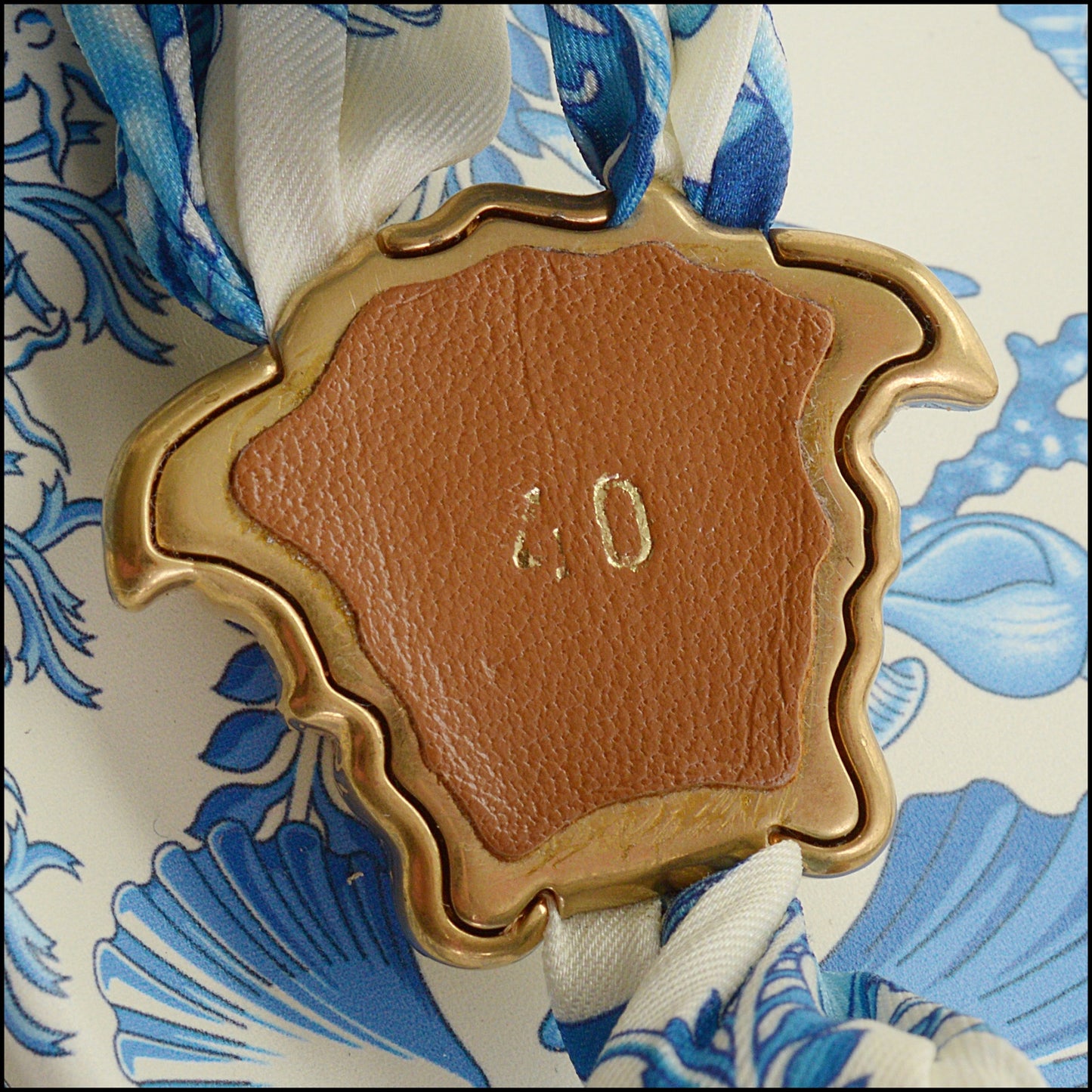 RDC14963 Authentic VERSACE Blue/White Underwater Barocco La Medusa Sandals Size 40