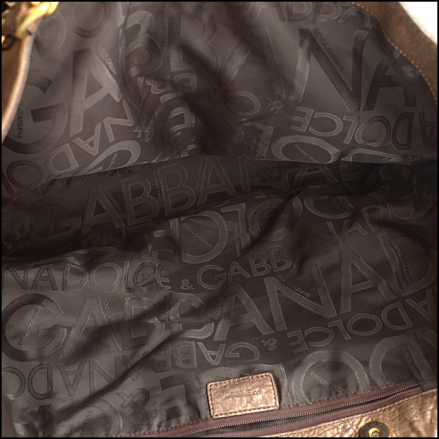 RDC15130 DOLCE & GABBANA Bronze Metallic Washed Lambskin Tote
