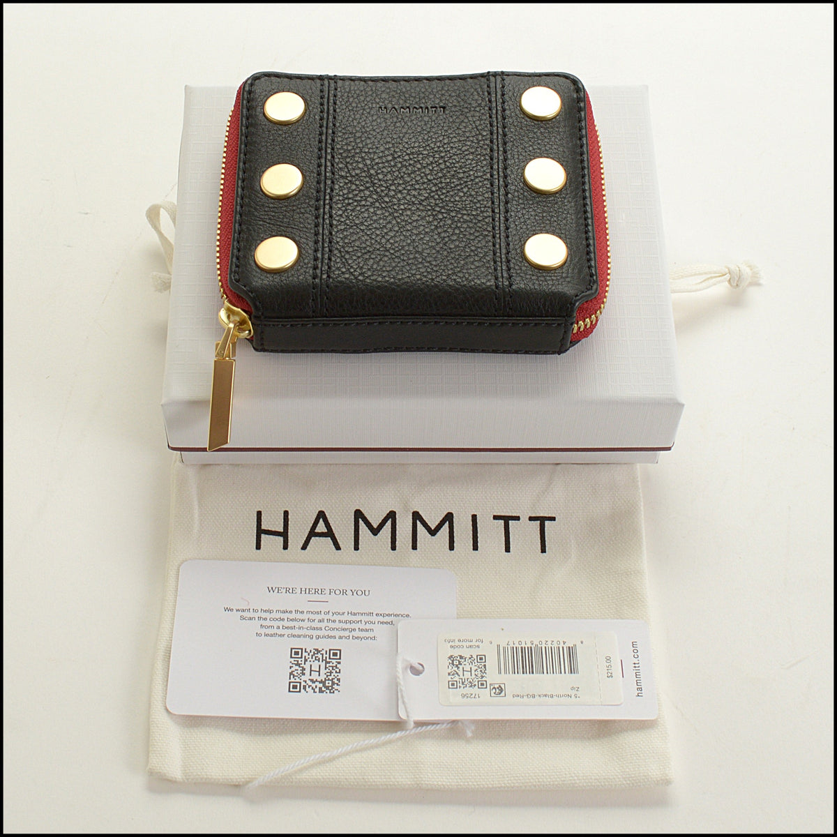 RDC15715 HAMMIT Black Leather North Small Wallet