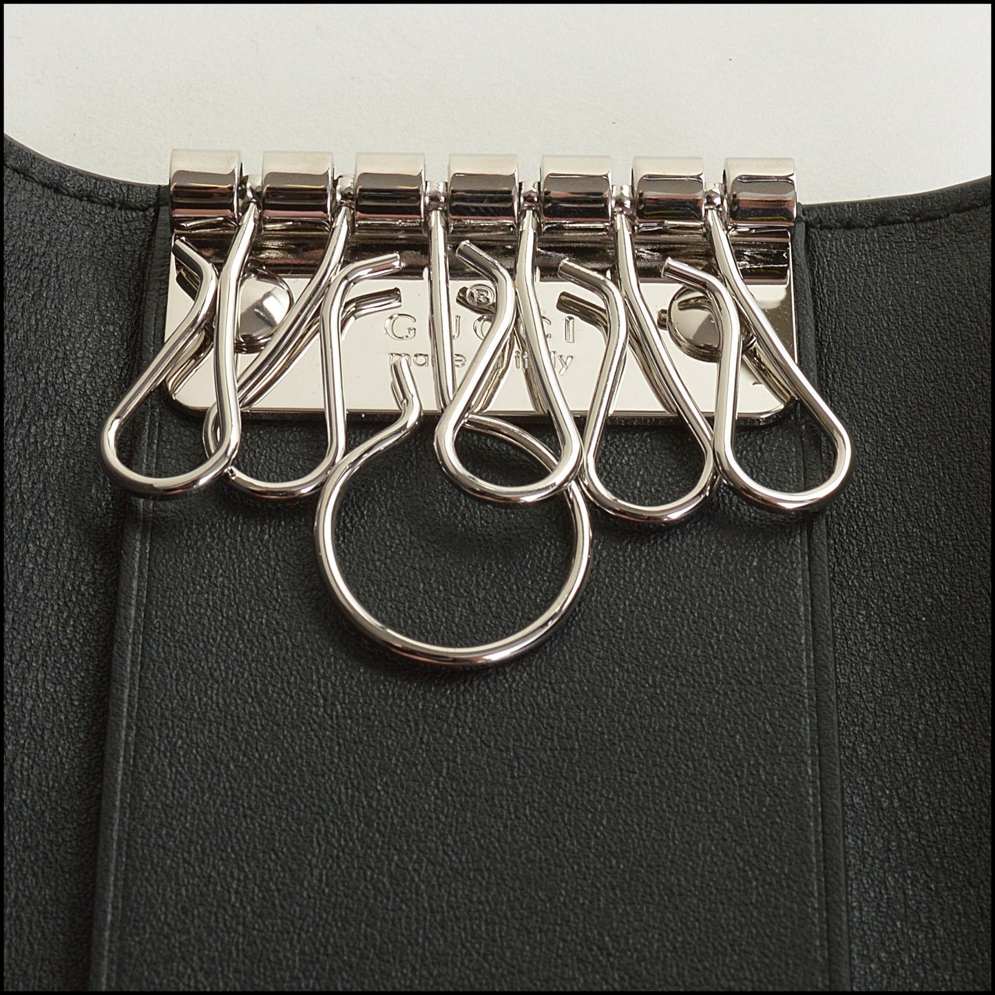 RDC14602 GUCCI Black Guccisima Leather 6-Key Case Holder