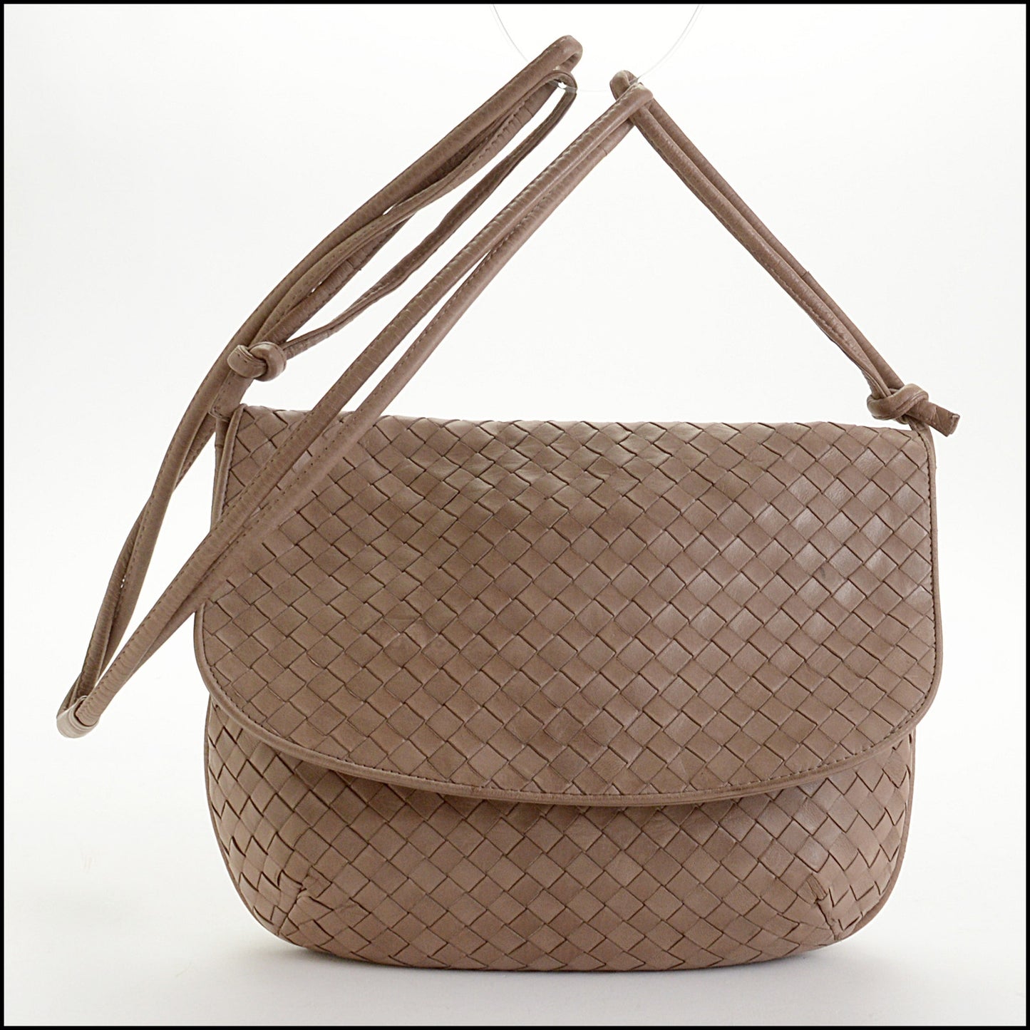 RDC14899 BOTTEGA VENETA Taupe Intrecciato Vintage Crossbody Bag