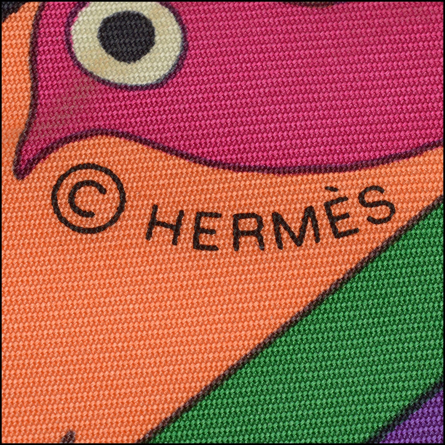 RDC15479 HERMES Purple Kachinas Large Triangle Scarf Shawl