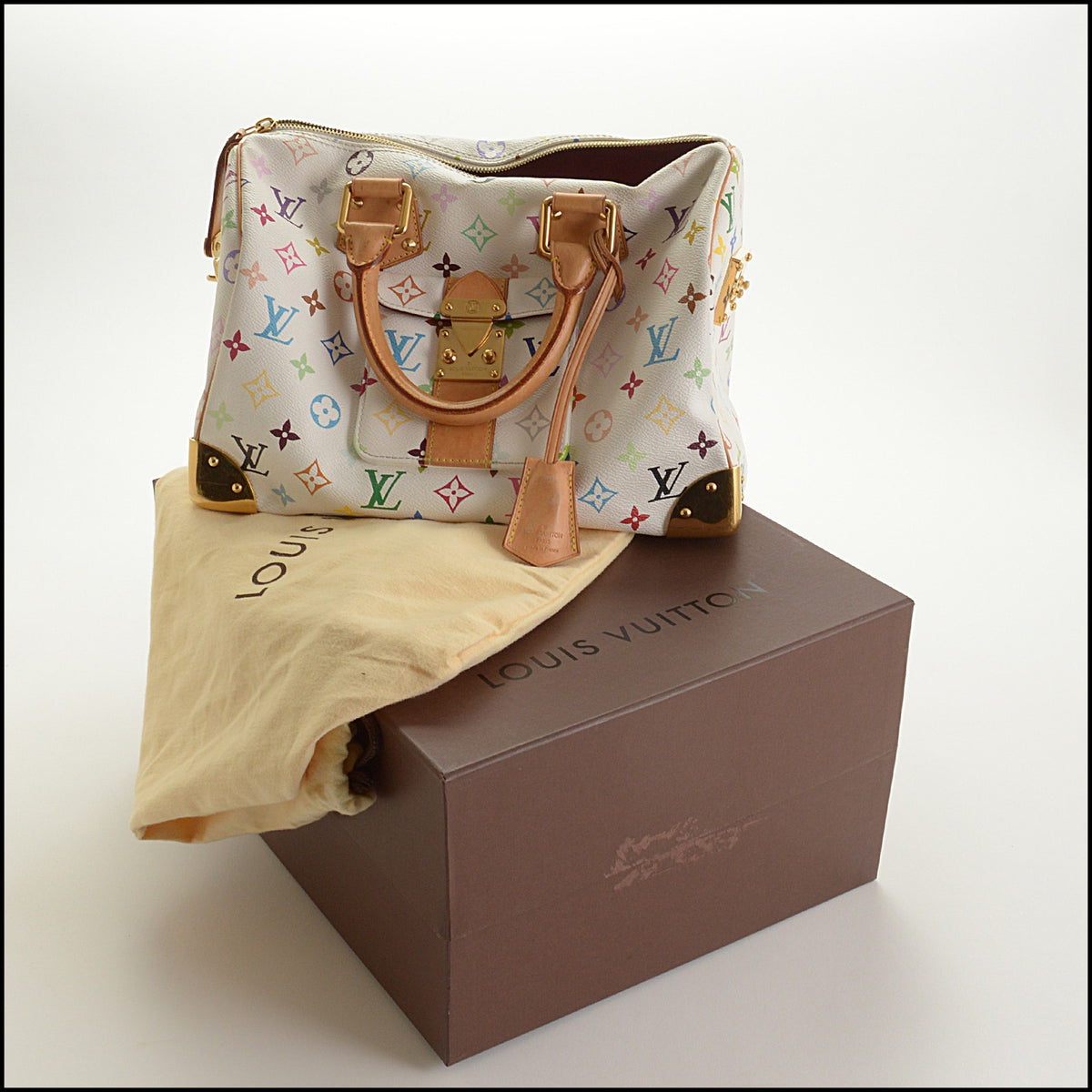 RDC15633 LOUIS VUITTON x Murakami White Multicolor Speedy 30 Bag