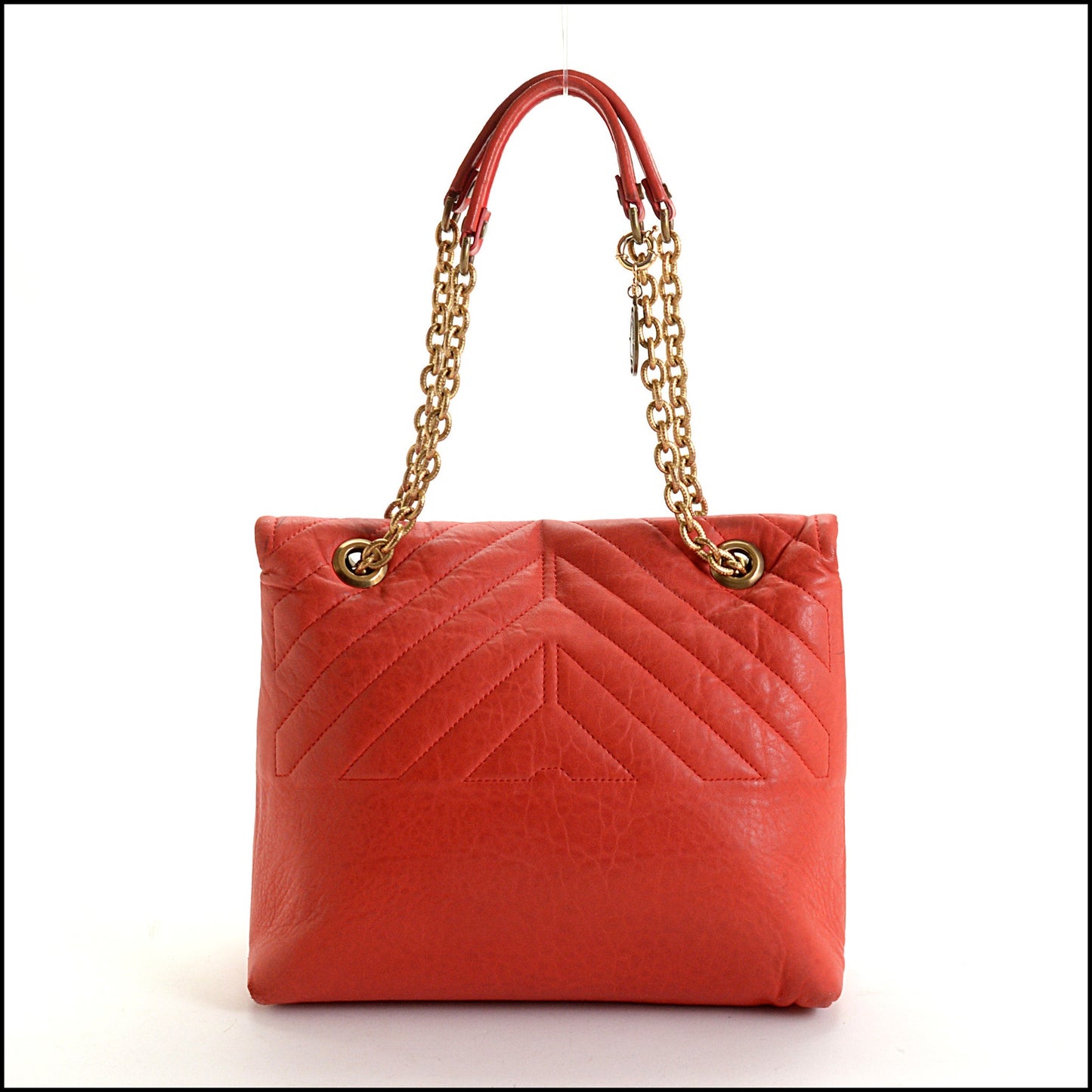 RDC14817 LANVIN Poppy Red Leather Medium Happy Handbag