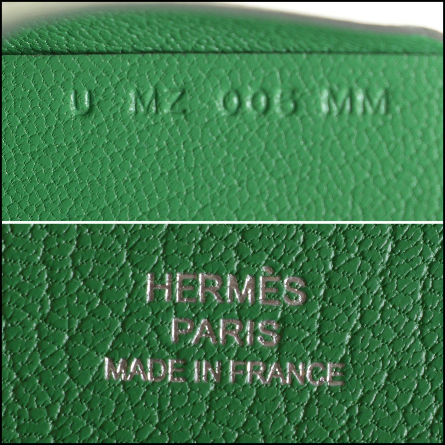 RDC14895 HERMES '22 Green Mysore Chevre Calvi Duo Compact Wallet